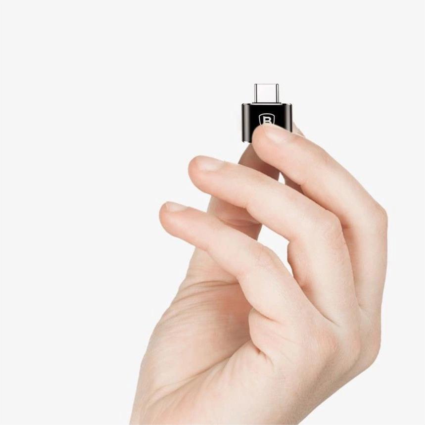 Baseus Mini USB-A uz USB-C OTG adapters - Melna