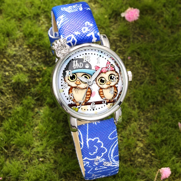 Bērnu pulkstenis Owl - Sarkana