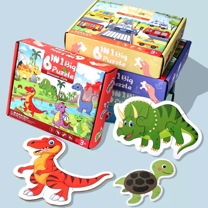 Bērnu koka puzzle-Dinozauri